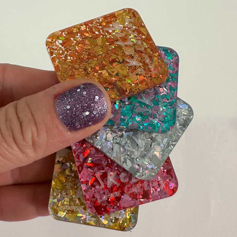 Holographic Confetti Shards Acrylic